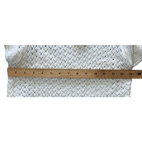 NWT Hem & Thread White Crochet-Knit Ruffled Cap Sleeve Top Small - Picture 3 of 6
